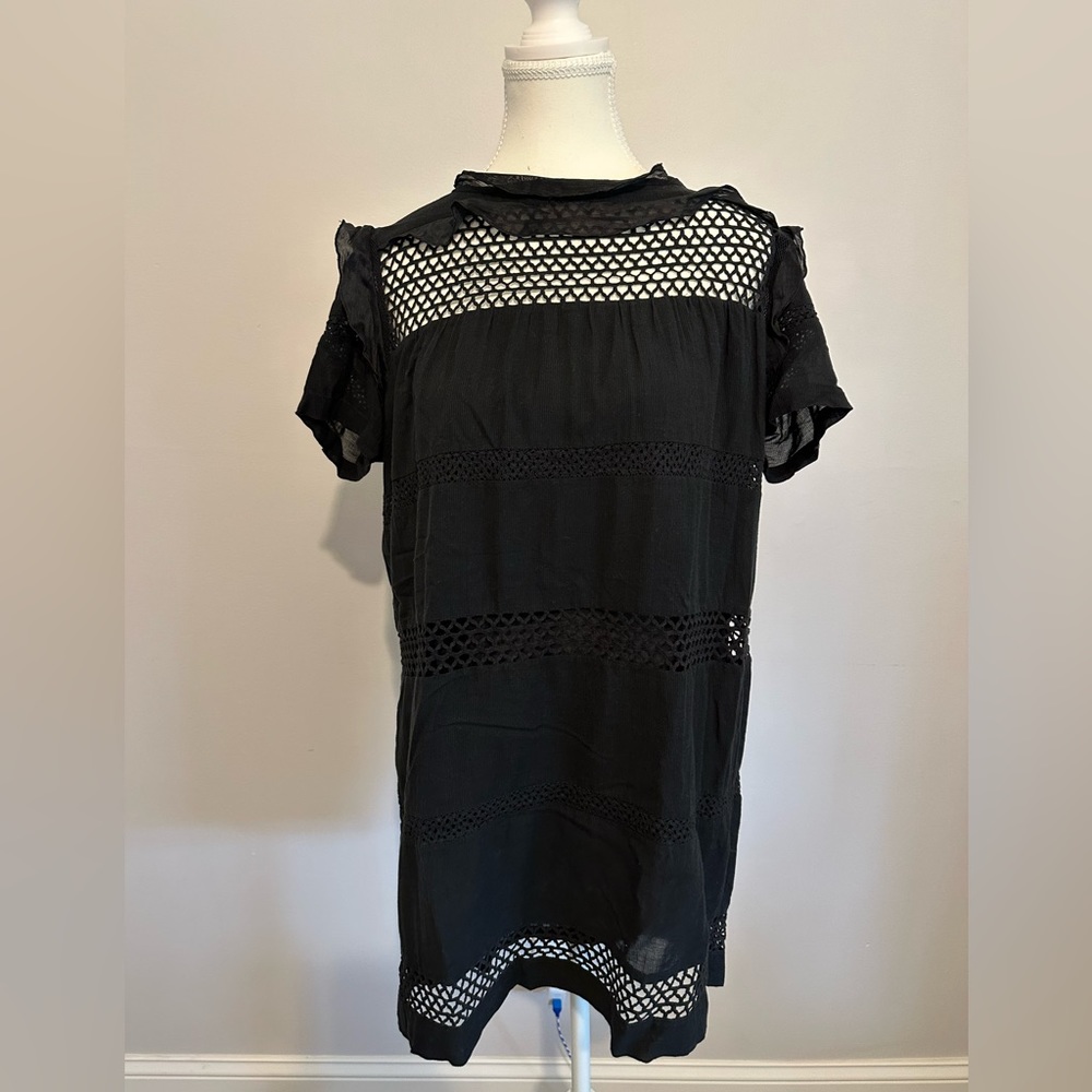Isabel Marant Etoile cotton lace dress black size 44